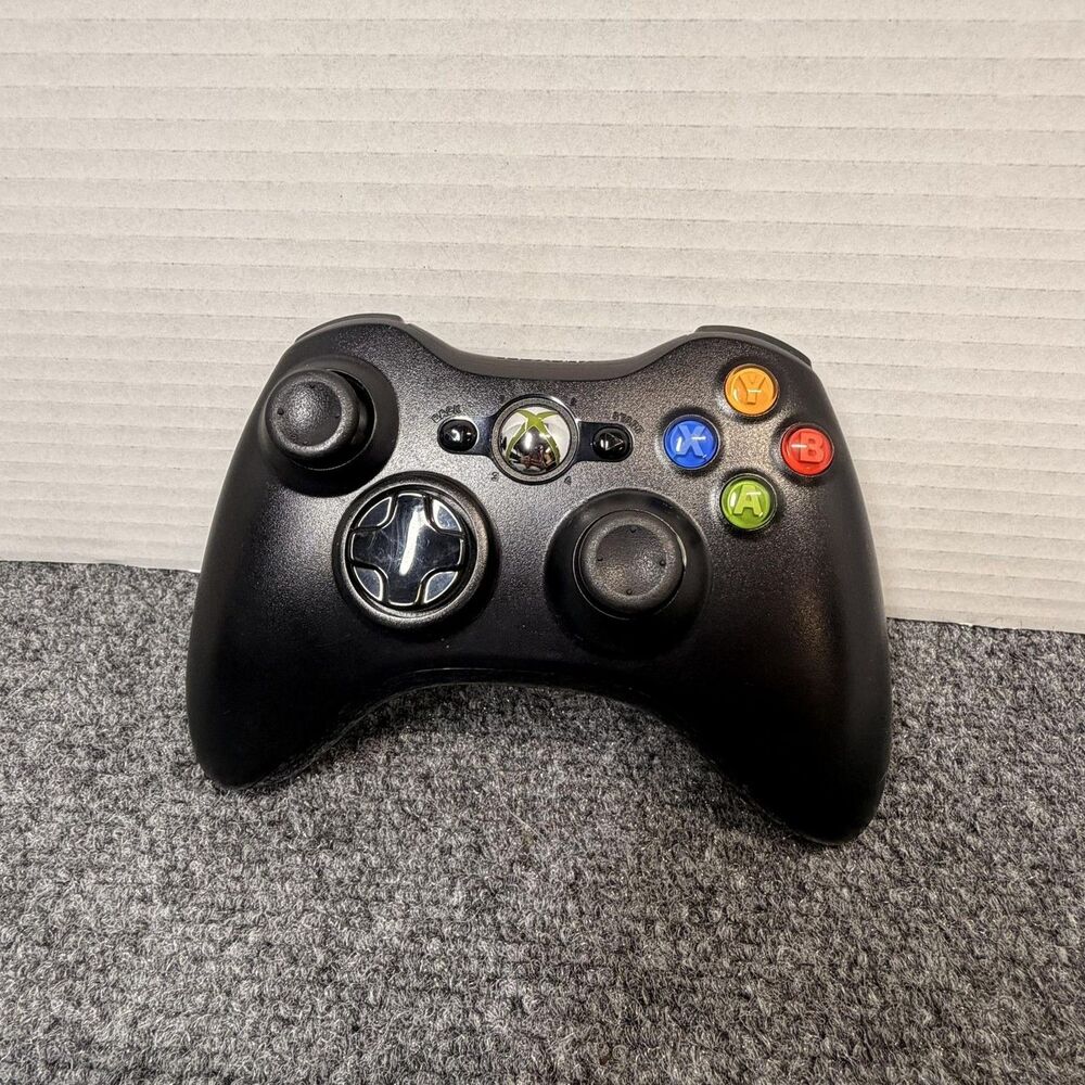 Microsoft Xbox 360 Wireless Controller Black OEM Model 1403 X853164-013 Tested